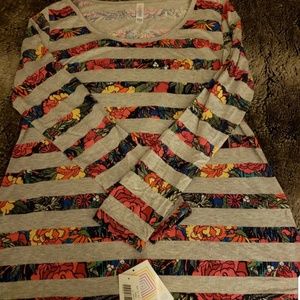 LuLaRoe Lynnae size Medium NWT gray floral